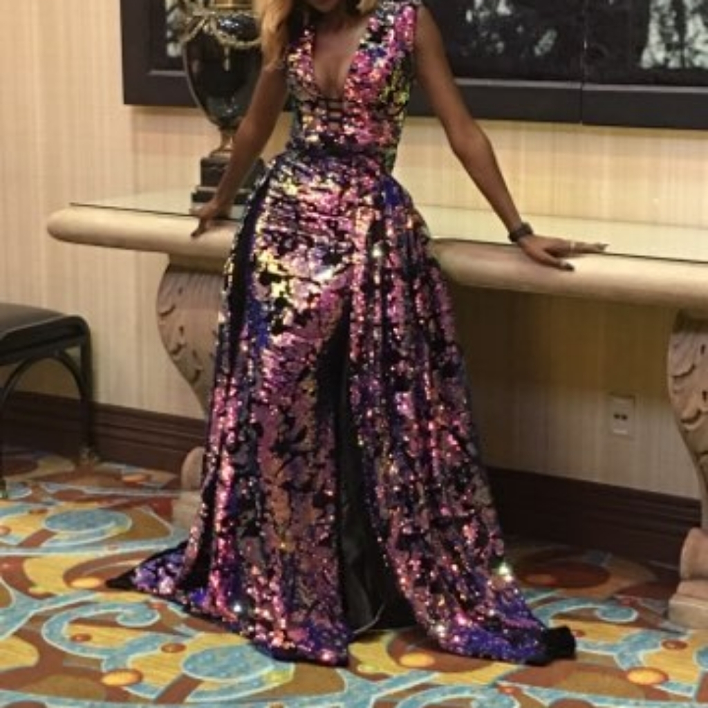 Custom Made Purple Prom Dress W/Detachable Cape